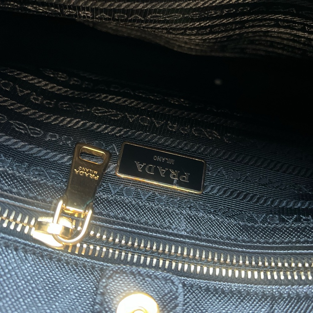 Prada Galleria Black Leather Satchel Saffiano Lux Medium Tote Black Nero - Picture 11 of 16